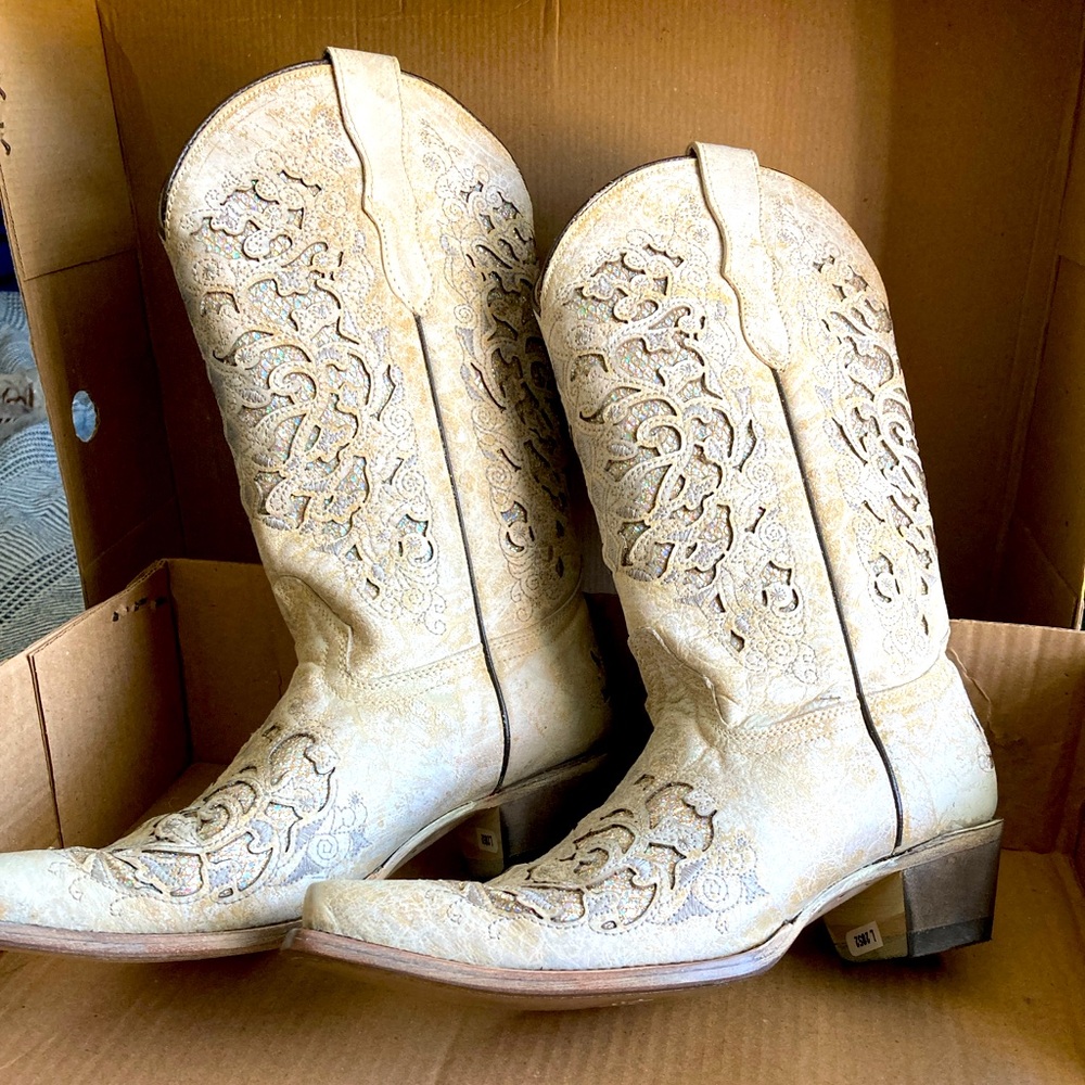Corral Teen Glitter Inlay Boots